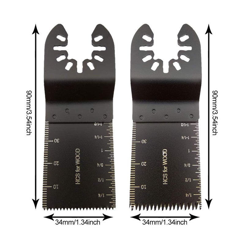 TuhooMall Mixed Wood Oscillating Tool Blades Multitool Saw Blade Set, Quick Release Saw Blades Fit for Fein Multimaster, Porter Rockwell Cable,Black & Decker,Ridgid Ryobi, Dewalt, Chicago (6 PCS) - Image 2